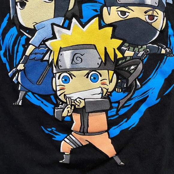 Naruto Shippuden Chibi Sasuke Hatake T-Shirt Size M Graphic Print Anime Manga 1 - Picture 4 of 11